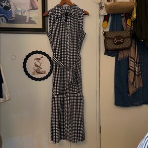 Tommy Hilfiger Black and White Gingham Maxi Dress